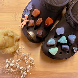 #2 Gemstone Crystal Croc Charm, PEACH AVENTURINE